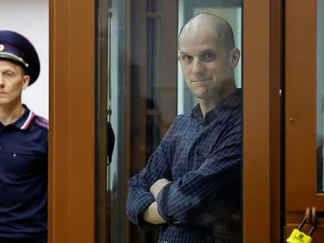 wall street journal reporter evan gershkovich who stands trial on spying charges is seen inside an enclosure for defendants before a court hearing in yekaterinburg russia june 26 2024 photo reuters